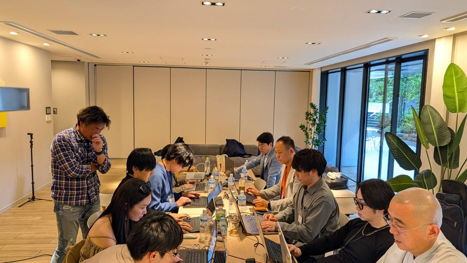 対面作業会・懇親会の様子